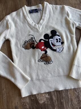 Vintage Mickey Mouse Sweater American Characters 70s 80s Walt Disney Prod Knit M
